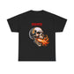 Doomed Skull With Fire Black Unisex Graphic Tee Shirt