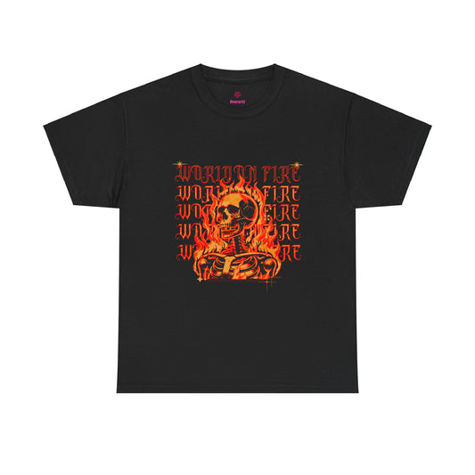 World On Fire Skeleton Graphic Tee
